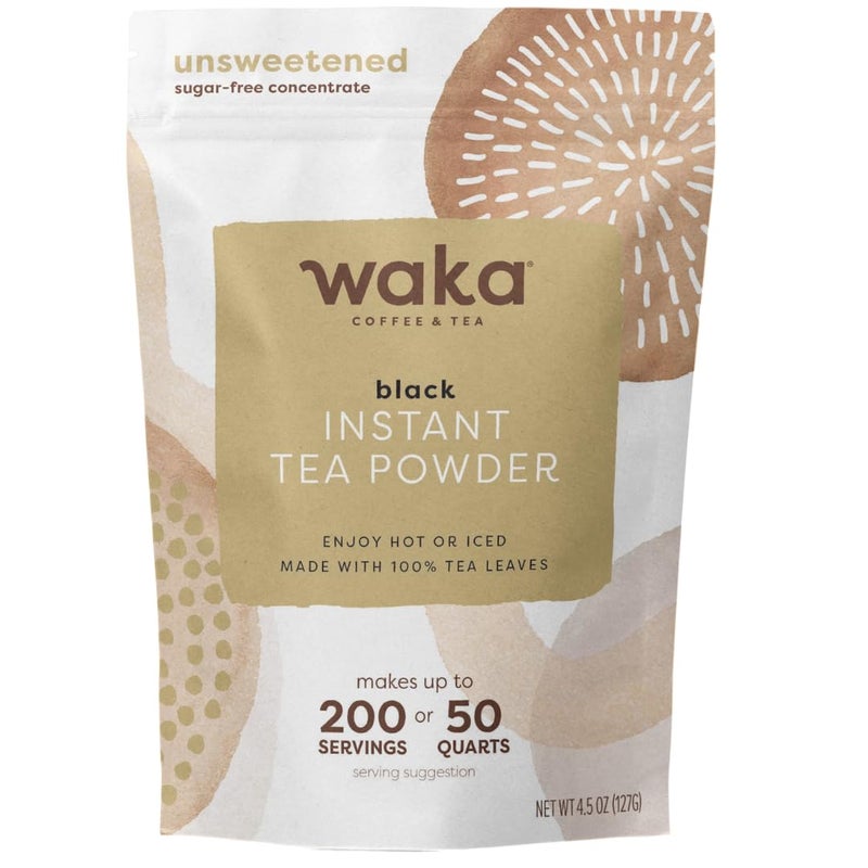 Waka Instant Black Tea Mix, Classic - 100% Tea Leaves, No Additives, Unsweetened Tea Powder for 50 Quarts or 200 Cups - Easy and Quick Hot or Iced Teas (4.5oz) - Image 1